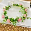 Coroa de Flores de Fada da Floresta Feita à Mão Margaridas Pequenas Simulação Videira Acessórios de Cabelo para Meninas Adereços para Fotos ao Ar Livre Adorno de Cabeça de Noiva Nenhum
