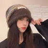 Gorro de Punto de Invierno y Otoño para Mujer con Cabeza Grande, Gorro Cálido y Esponjoso Postparto
