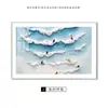 Aliento del Mar Minimalista Italiano Sala de Estar Sofá Pared de Fondo Pintura Decorativa Estilo Madera Moderna Gabinete de Entrada Pintura Colgante