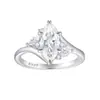 Joias de Prata com Design Original Tonglin, Anel de Prata de Alta Qualidade, Joia Artesanal de Prata Pura com Zircônia Marquise de 2 Quilates, Anel Feminino de Nicho Levemente Luxuoso