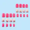 Parches para Manicura de Flor Rosa de Venta Caliente Transfronterizos, Uñas Postizas Cuadradas Cortas, Uñas Portátiles de Gama Alta al por Mayor