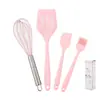 Conjunto de Utensílios de Cozinha de Silicone Atacado Transfronteiriço 5 Peças Raspador de Bolo Pincel Grau Alimentício Resistente a Altas Temperaturas Antiaderente Panela Colher Espátula