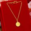 Colar Ouro Areia Vietnamita Antigo Marca Fu Cobre Banhado a Ouro Imitação Ouro Pingente Fu Colar Temperamento Feminino Atacado ao Vivo
