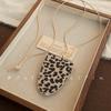 Estilo Coreano Simples Desenho Animado Couro Estampa de Leopardo Cão Pescoço Óculos Bolsa de Chave Moda Elegante Requintado Estilo Geométrico Colar