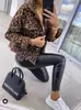 2024 Europa e Estados Unidos transfronteiriços nova primavera e outono Casaco jeans estampa de leopardo manga comprida curto casaco casual solto feminino em estoque