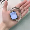 Correa metálica con incrustaciones de piedra ojo de gato blanca para Apple Watch, adecuada para el verano, compatible con Apple Watch s10 y Xiaomi 10