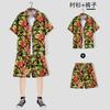 Camisa de manga curta florida Tailândia roupas da ilha de Hainan roupas de praia estilo Sanya Xiaowei viagem estilo casal terno de camisa de verão