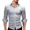 2026 Nueva Camisa de Manga Larga para Hombre de Comercio Exterior Amazon, Nueva Camisa de Manga Larga Sólida Simple de Negocios Profesional Ajustada