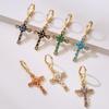 Aogu Moda Europea y Americana Baño de Cobre Oro de 18K Zircón Aretes Geométricos para Mujer Ins Nicho Aretes Personalizados Suministro Transfronterizo