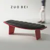 Banco de Piel Genuina de Lujo Nórdico Ligero para Uso Doméstico, Banco Sofá para Sala de Estar, Banco Creativo de Ocio de Diseñador para Pie de Cama, Taburete de Descanso