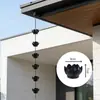 Techo de Patio Estilo Chino Flor Dorada Estilo Colibrí Cadena de Lluvia Engrosada Guía de Agua Reemplazo de Bajante para Tubería de Agua Renovación de Patio No