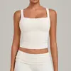 Chaleco de yoga Qiusha de doble capa cosido sin relleno, ropa de fitness de secado rápido, adecuado para correr al aire libre, top deportivo con hermoso diseño en la espalda 6012