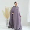 Vestido com capuz de manga morcego cor sólida plus size Lorriya LR628