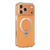 Capa com Suporte Invisível de Furo Preciso Adequada para Capa de Celular Apple 18 Pro Max, Capa com Suporte Transparente, Airbag Anti-Queda Dois-em-Um