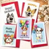 Transfronterizo Nuevo Juego de 10 Piezas/Set Tarjeta de Felicitación de Cumpleaños Juego de Sobres Perro de Dibujos Animados Lindo Tarjeta de Bendición de Cumpleaños