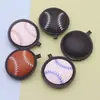 Llavero creativo nuevo de cuero PU de béisbol, colgante para bolso deportivo de mujer de cuero PU estilo europeo y americano, venta al por mayor de fábrica
