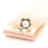 Anillo de Flor de Perla Natural Vintage de Alta Gama de Nicho Sol Nube Oro Empaquetado en Oro de 14 Quilates Tamaño Ajustable Anillo para el Dedo para Mujeres