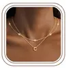 El Nuevo Set de Tres Piezas de Collar de 26 Letras Transfronterizo de Amazon es Moderno y Elegante, Cadena de Clavícula Multicapa, Versátil para el Uso Diario