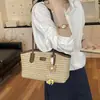Bolsa Tecida Listrada Arco-Íris para Mulheres 2026 Nova Moda de Verão Bolsa de Ombro ou Axila Bolsa Tote de Alta Qualidade para o Dia a Dia