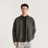 Chamarra de Punto Patchwork con Cuello de Cuero Retro Yizhi 2026 Otoño Doble Cremallera Holgada Solapa Cárdigan Suéter