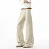 Nuevos jeans de pierna recta para hombre, estilo retro americano lavado, marca de moda, geniales y holgados, pantalones casuales de trabajo de algodón puro para hombre