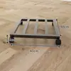 Bandeja rectangular para macetas móviles, hierro forjado con ruedas, ruedas universales, transpirable, engrosada, tamaño grande, base cuadrada para plantas verdes