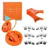 Pestañas Postizas Magnéticas 3D Ligeras Pequeñas Redondas Caja Magnética Integrada Set de 2 Pares con Vástagos Rígidos Populares en Europa y América Caja de Set de Pestañas Transfronterizas