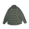 Camisa de manga larga a cuadros retro vintage americana, camisa versátil de otoño para el trabajo, chaqueta casual holgada unisex para pareja