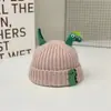 Chapéu de Lã de Inverno Infantil Chapéu de Tricô para Bebê Garry Dinossauro de Bebê Desenho Animado Chapéu com Proteção para Orelhas de Bebê Chapéu Quente Fofo