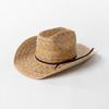Cross-border Hot-selling Tether Bow Hand-woven Sunflower Leaf Grass Denim Chapéu de palha Chapéu de palha protetor solar ao ar livre europeu e americano para homens e mulheres