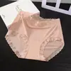 Bragas de Seda Hielo Ultra Delgadas con Ribete de Encaje Sexy, Sin Costuras, Transpirables, Entrepierna Extendida, 7A Antibacterianas, Alta Elasticidad, Sin Marcas