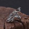 Venta al por mayor de fábrica anillo abierto de pavo real exquisito para mujer de joyería de plata de 990 pies, anillo de plata tailandesa de moda retro de plata esterlina