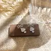 Pendientes de botón estilo coreano con lazo de circonita, dulces y delicados, pendientes de aguja de plata de ley 925, modernos y elegantes, con un toque de alta gama