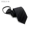 Vestido sin corbata Etiqueta negra Camisa de negocios coreana para hombre Versión estrecha de 7 cm Trabajo Corbata con cremallera Seguridad
