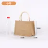 Bolsa de lino sin imprimir portátil de lino buena para manualidades pintada a mano de yute portátil para compras al por mayor color graffiti bolsa muji