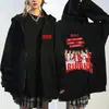 Suéter tipo cárdigan estilo Bts Sudadera con capucha con cremallera Moda urbana con estampado gráfico Mismo estilo Otoño e Invierno Corte holgado