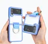 Adecuado para Samsung Z Flip 60% de descuento Pantalla Apilada Funda para Teléfono Móvil Transparente Nuevo Z Flip3 Soporte con Anillo de Metal Funda para Teléfono Móvil