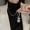 Colar Longo Urso Hip-Hop com Moletom Ins Corrente de Suéter Tendência Acessório de Luxo Acessível Design de Nicho Acessórios Outono e Inverno para Mulheres