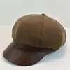 Boina de Lã Estilo Coreano para Outono e Inverno, Quente e Versátil, Adequada para Cabeça Grande, Faz o Rosto Parecer Menor, Fashion e Versátil
