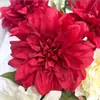 Flores Artificiales para Boda, 3 Flores Grandes de Dalia, Orquídeas Moradas, Crisantemos, Decoración de Arreglo Floral para Pasillo de Salón de Bodas de Hotel, Ramo