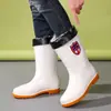 Botas de chuva brancas, resistentes a óleo, ácidos e álcalis, antiderrapantes, de cano alto, adequadas para fábricas de alimentos, botas de trabalho sanitárias, botas para água rasa, sapatos de trabalho unissex para chefs