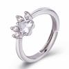 Anillo transfronterizo de garra de gato lindo Joyería AliExpress Europeo y Americano Chapado en oro rosa Huella Anillo de circonita Joyería