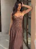 2026 Verano Amazon Nueva Moda Femenina Sexy Cuello Halter Lunares Retro Plisado Elegante Vestido de Lunares Venta al por Mayor