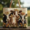 2026 Nueva Serie Transfronteriza de Vacas Vaca Estampado Digital Bolso de Hombro Acolchado de Moda