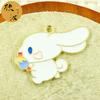 Serie de cachorros blancos, accesorios de dibujos animados para hacer uno mismo, colgante de cuerda con forma de mano de perro de jade, lindo colgante de cuerda con forma de cabeza