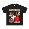 Algodão T Tamanho Europeu Kendrick Lamar Camiseta Kung Fu Kenny Damn Hip-Hop Rap Estampada Manga Curta Algodão Penteado