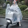 Impermeable con Mangas Scooter Eléctrico Motocicleta Poncho Una Persona Hombres Mujeres Adultos Tallas Grandes Engrosado Impermeable para Montar en Bicicleta