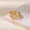 Anel Aberto Minimalista em Aço Inoxidável com Design Único e Sofisticado, Joia Tendência e Descolada para Casais