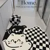 Tapete de chão de anel de seda de cachorrinho de desenho animado pode ser cortado no tapete de chão da porta fácil de cuidar tapete de chão resistente à sujeira tapete de pé de lama e sujeira raspadora