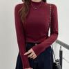 Camisa Base de Gola Alta para Mulheres, Roupa Quente de Inverno Escovada, Camada Interna Espessa Unisex com Gola Alta, Blusa de Manga Longa Plus Size
